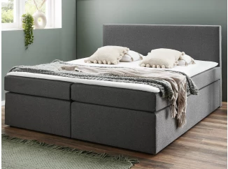 Posteľ boxspring Aston 160x200 cm, stredne šedá látka