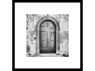 Rámovaný obraz Oblúkové dvere 50x50 cm, čiernobiely