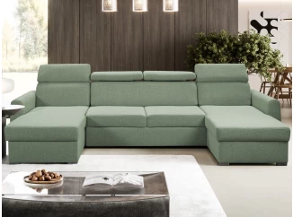 Sedacia súprava Mistic, rákosovo zelená látka, tvar U