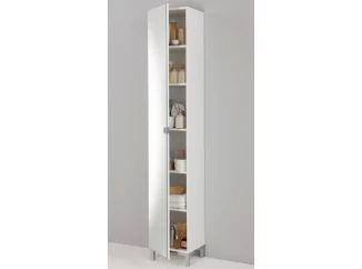 Úzka skrinka so zrkadlom a policami Tarragona, biela