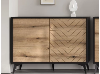 Úložná skrinka Diamond, čierna/dub