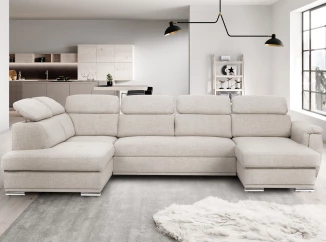 Sedacia súprava Umbria, tvar ľavé U, krémová látka