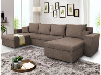 Sedacia súprava Rumba, tvar U, orieškovo hnedá tkanina