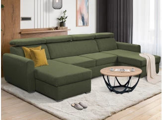 Sedacia súprava Mistic, lesná zelená látka, tvar U