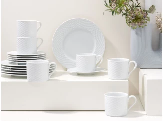 Kávový servis (18 dielov) Polo, biely