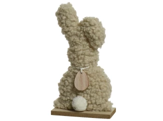 Veľkonočná dekorácia Plyšový zajac, béžový