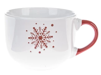 Vianočný hrnček Snehová vločka 500 ml, biely