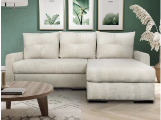 Rohová sedačka Miles, krémová strukturovaná látka