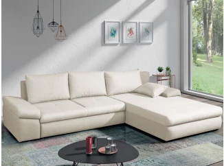 Rohová sedacia súprava Bono, krémová látka