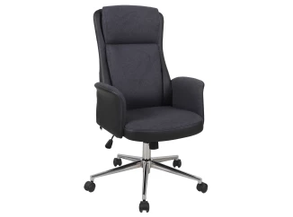 Kancelárské kreslo Lindau, černá ekokože/tmavo šedá látka