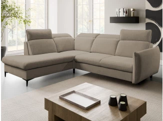 Rohová sedacia súprava Glow, taupe látka, ľavý roh