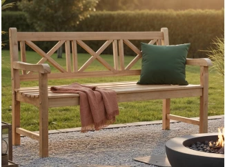 Záhradná lavica Cross, 150 cm, teak