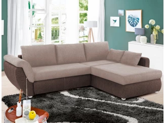 Rohová sedacia súprava Torgau, hnedá/béžová tkanina