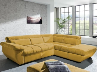 Rohová sedacia súprava Speedway, žltá látka, pravý roh