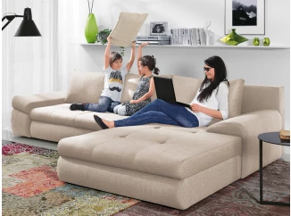 Rohová sedacia súprava Bono, béžová látka