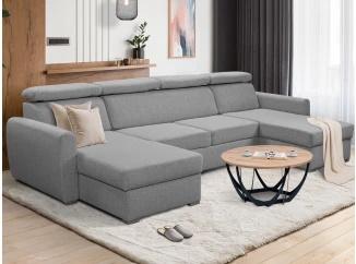 Sedacia súprava Mistic, holubia šedá látka, tvar U