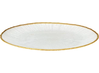 Dezertný tanier Dia 21 cm, biela/zlatá