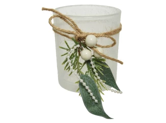 Vianočný svietnik s imelom, biely