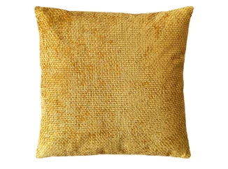 Dekoračný vankúš Chenille Cross 45x45 cm, žltý