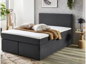 Posteľ boxspring Aston 140x200 cm, antracitovo šedá látka