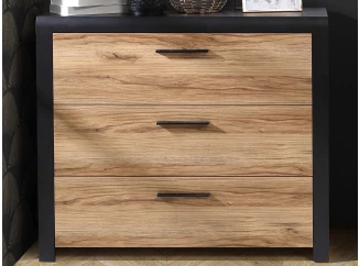 Komoda s 3 zásuvkami Dalate 101 cm, dub catania/čierna