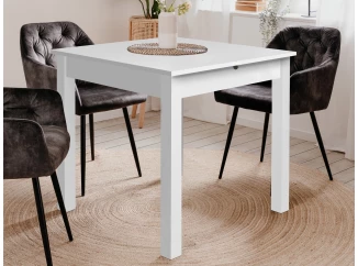 Rozkladací jedálenský stôl Coburg 80x80 cm, biely