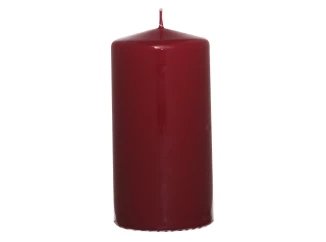 Valcová sviečka bordová, 12 cm