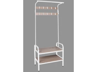 Stojací vešiak s poličkami Hanson, dub/biely