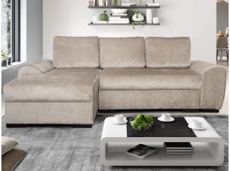 Rohová sedacia súprava Salsa, béžová štruktúrovaná látka