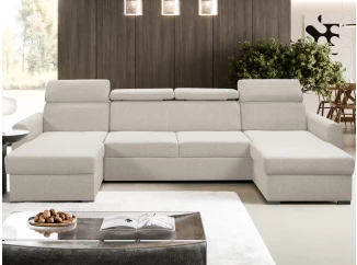 Sedacia súprava Mistic, svetlo béžová látka, tvar U