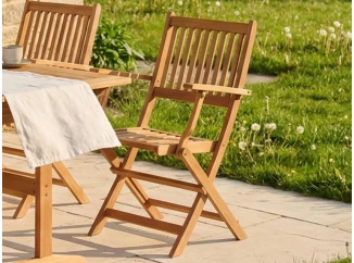 Skladacie záhradné kreslo Bogo, tropické drevo