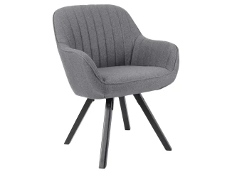 Jedálenská stolička Chrissy, stredne šedá tkanina