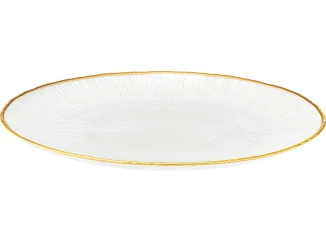 Plytký tanier Dia 28 cm, biela/zlatá