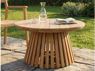Okrúhly záhradný stolík Manado, 70 cm, teak