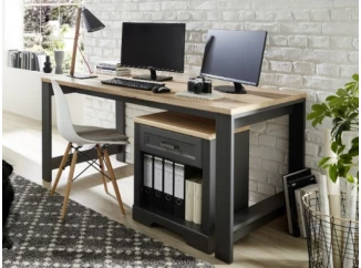 Písací stôl Jasmin, grafit/dub