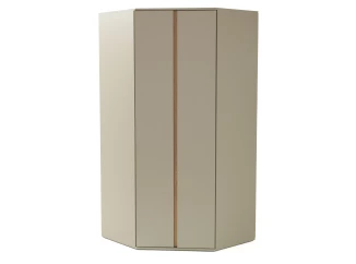 Rohová šatníková skriňa Lucky, eukalyptovo zelená/baltský dub