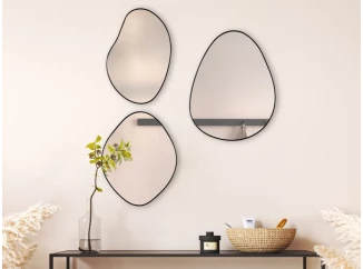 Set nástěnných zrcadel (3 ks) Viola, čierne