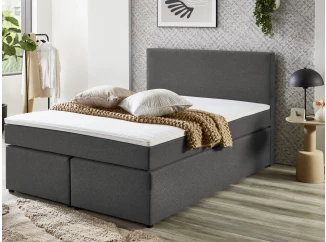 Posteľ boxspring Aston 140x200 cm, stredne šedá látka
