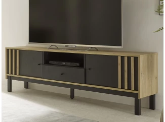 TV skrinka Volano, dub artisan/čierna