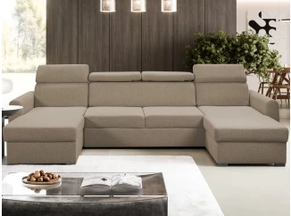 Sedacia súprava Mistic, svetlo hnedá látka, tvar U