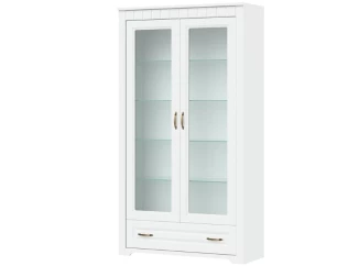 Široká vysoká vitrína Atik, biela