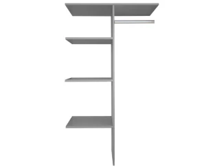 Vnútorný policový systém do šatníkovej skrine šedý, Š 87 cm / V 160 cm