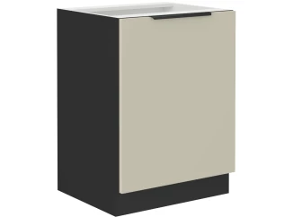 Dolná kuchynská skrinka Arona, 60 cm, kašmírová/čierna