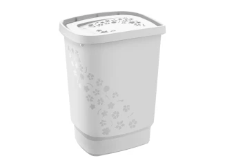 Kôš na bielizeň Flowers 55 l, biely