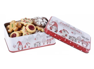 Dóza na pečivo Vianočné škriatkovia, 16x10 cm