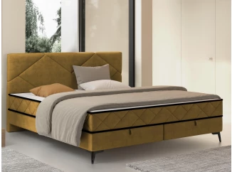 Posteľ Parana 180x200 cm, horčicovo žltá zamatová látka