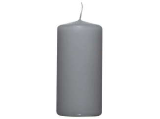 Valcová sviečka svetlo šedá, 12 cm