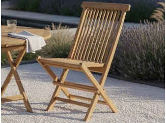 Skladacia záhradná stolička Ciberon, teak