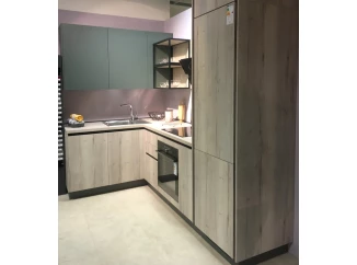 Zostava kuchyne Nitra - Roma - odpredajový kus, kašmír/dub/zelená