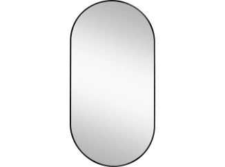 Nástenné zrkadlo Josie 50x100 cm, čierne oválné